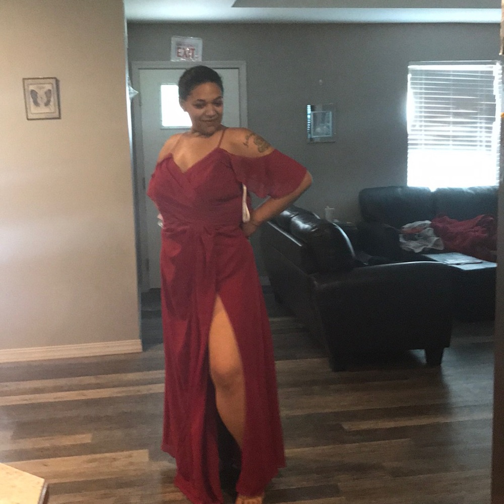 Burgundy bridesmaids dress